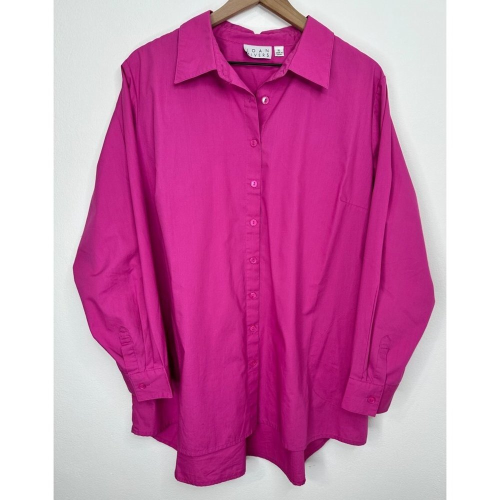 Joan Rivers Button Up Women XL Purple Long Sleeve Formal Wedding Event